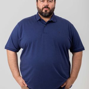 Polo Básica Azul Marinho Manga Curta Plus Size 002574-2