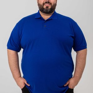 Polo Básica Azul Manga Curta Plus Size 002610-1