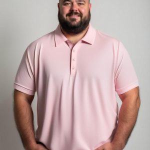 Polo Básica Rosa Manga Curta Plus Size 002609