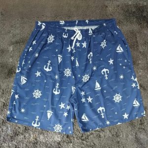 Shorts Tactel Estampado Azul Plus Size 001626