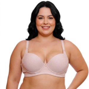 Sutiã Meia Taça Plus Size Redutor Em Jackard Com Bojo E Aro Nayane